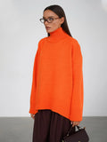 Turtleneck Oversized Sweater Long Sleeve Loose Fit Pullover