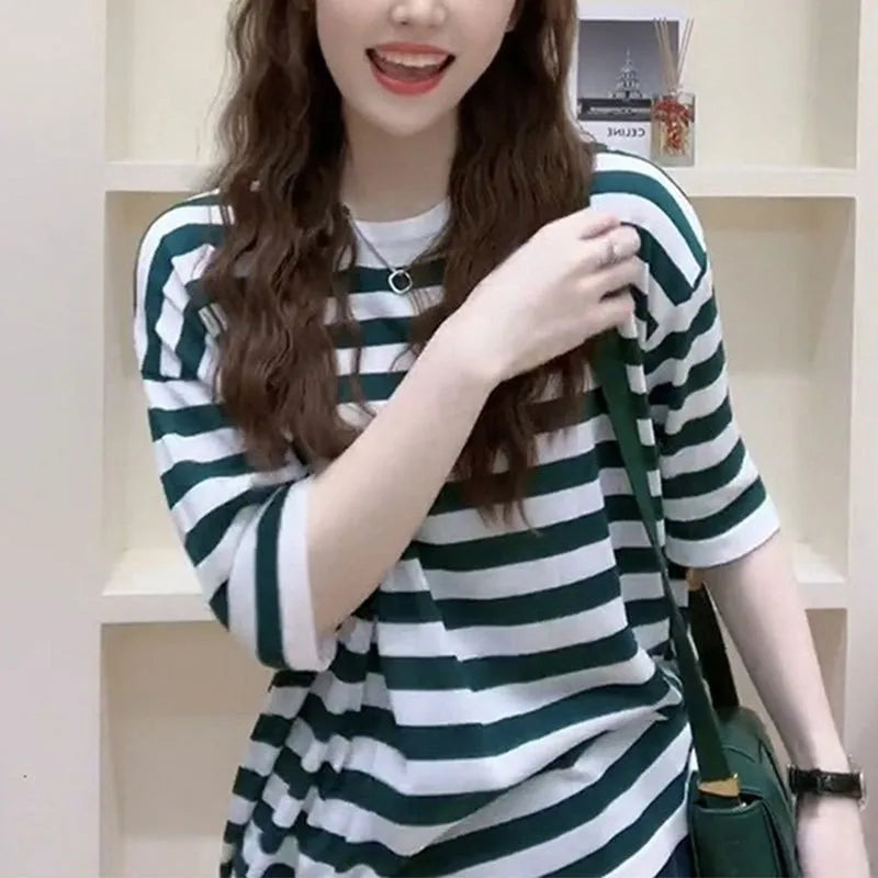 Striped Cotton Knit Tee