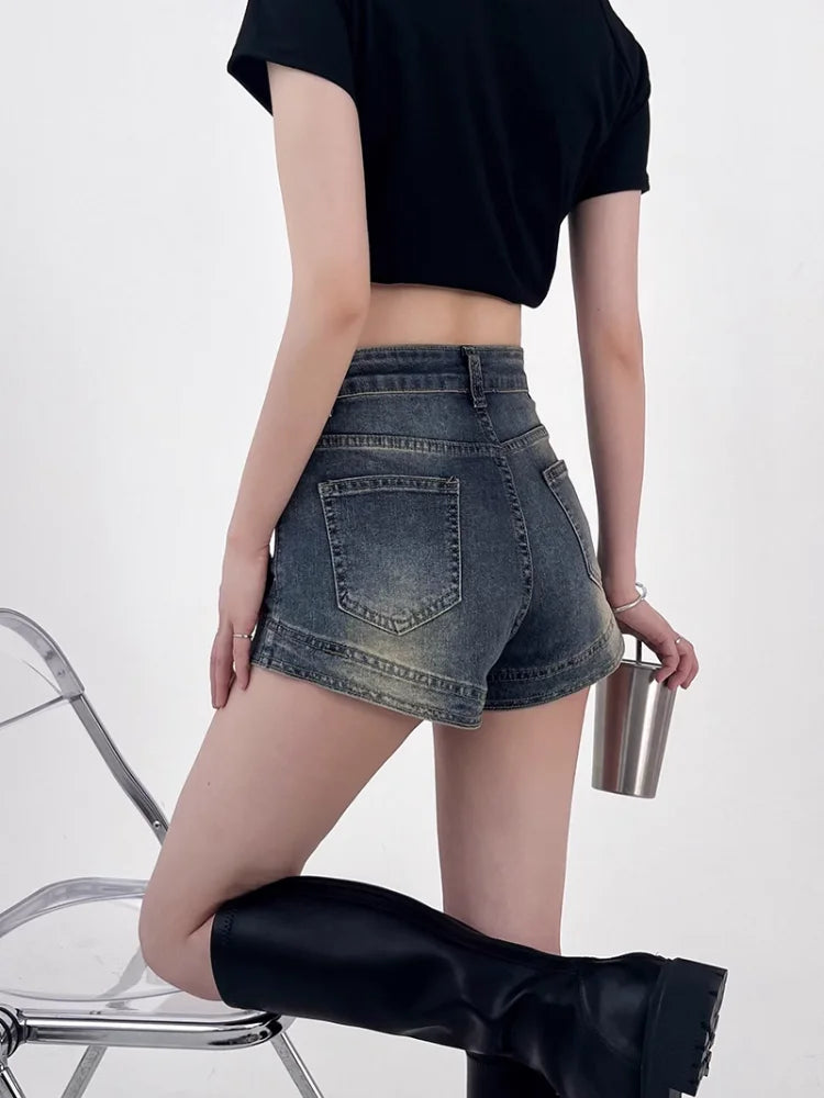 Women's High-Waist Denim Shorts