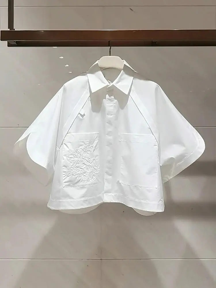 Women's Embroidered Batwing Sleeve Blouse