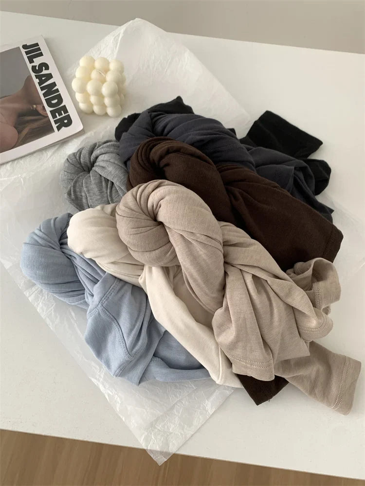 Silk Wool Blend Long Sleeve Top