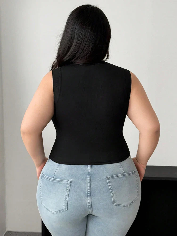 Women's Mesh See-Through Sleeveless Blouse