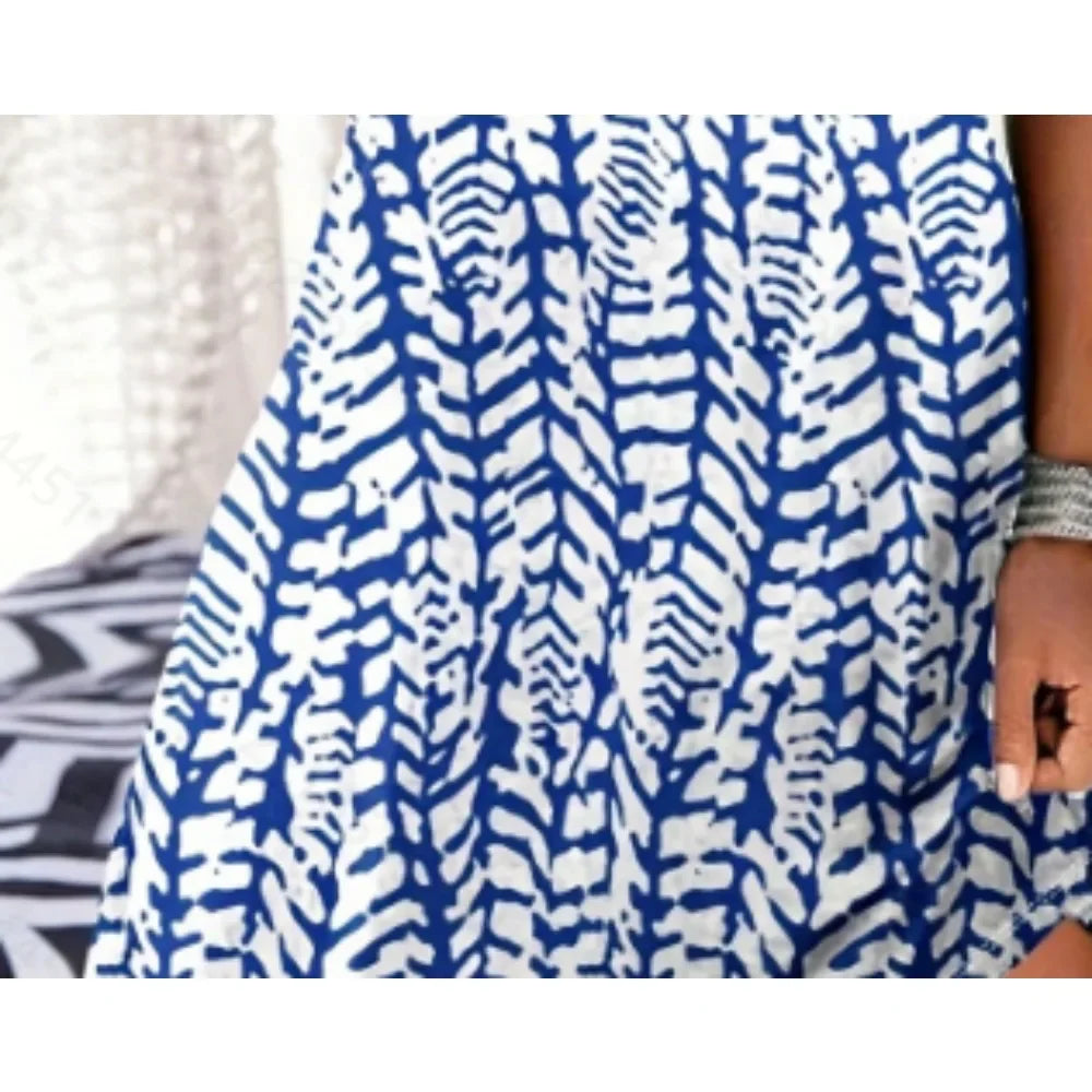 Women's Bohemian Print V-Neck Dress