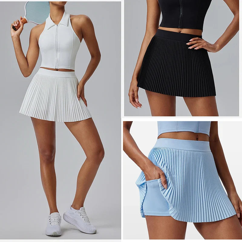 Women's Pleated Tennis Skirt with Shorts