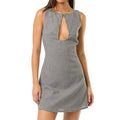 Elegant Lace Sleeveless Mini Dress with V-Neckline and Flared Skirt for Cocktail Party and Special Occasions