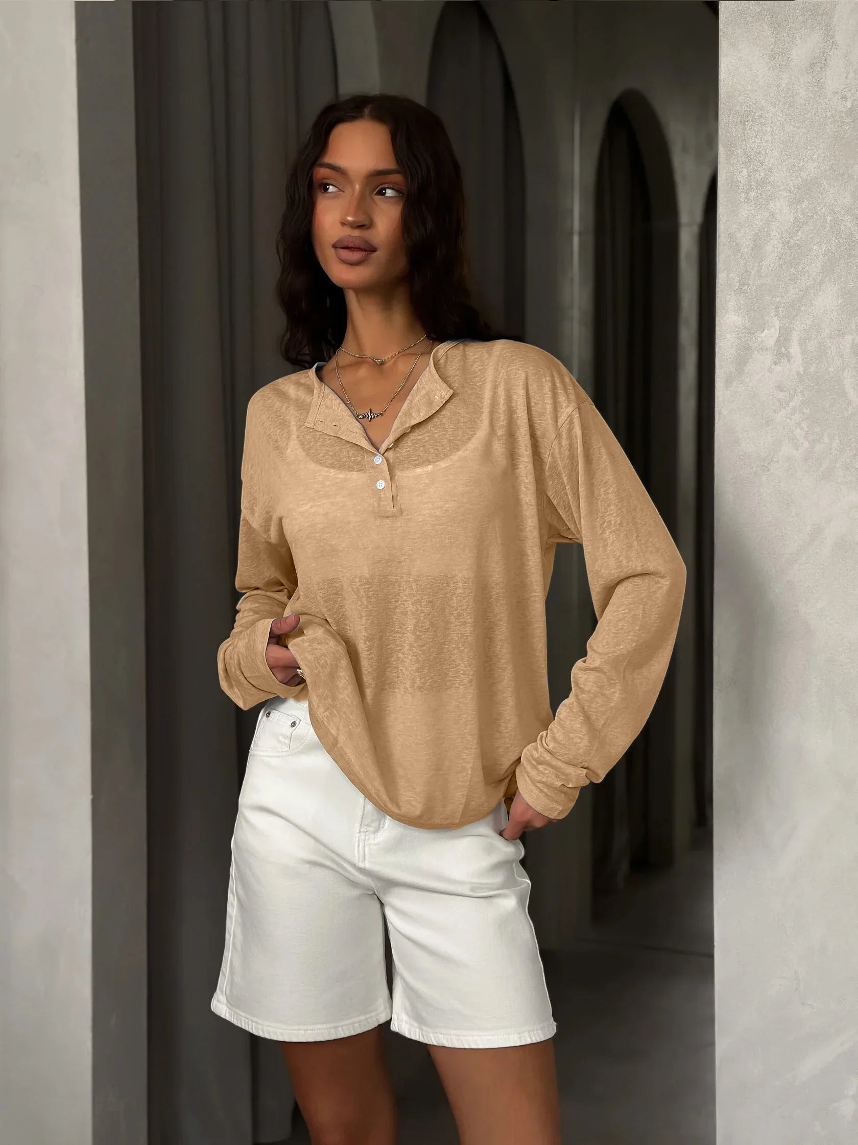 Basic soft  T Shirts Women Summer autumn Long Sleeves Loose Bottom Tees Ladies Casual Knitted Soft Woman Tops