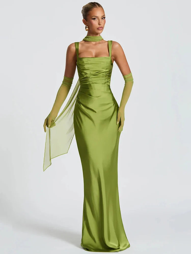 Backless Halter Maxi Dress