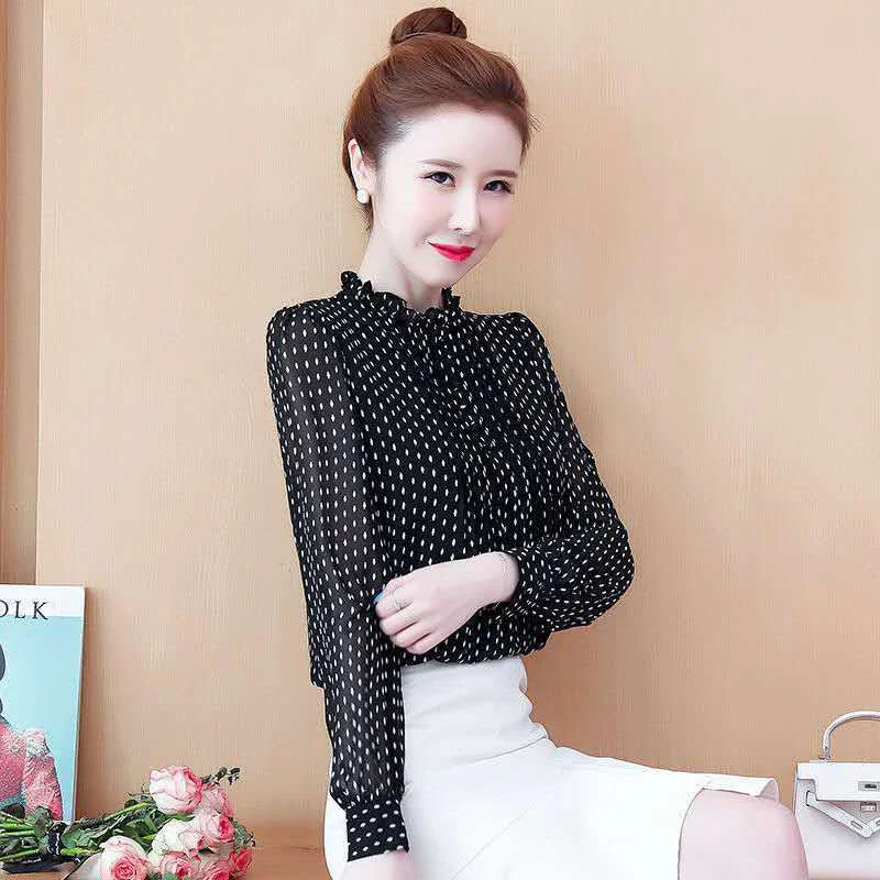 Women's Polka Dot Chiffon Blouse