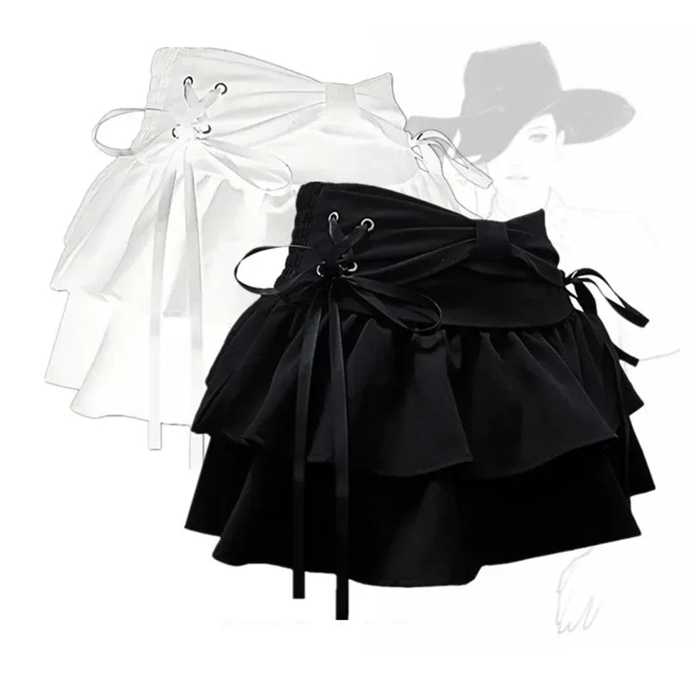 Women's Y2K Bow Denim Mini Skirt