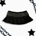 Women's Y2K Gothic Studded Pleated Mini Skirt