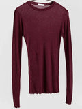Sheer Long Sleeve Slim Fit Basic Tee