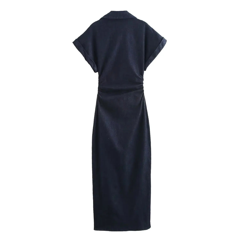 Denim Midi Shirt Dress