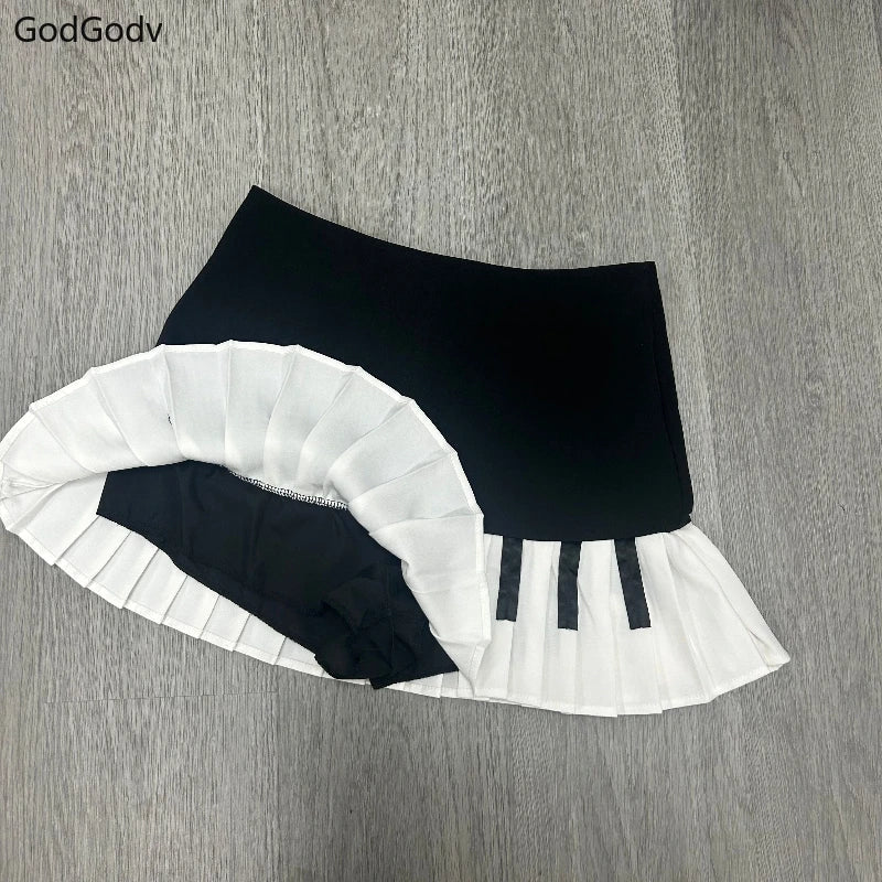 Women's Striped A-Line Mini Skirt – Y2K Harajuku Style