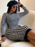 Women Long Sleeve Midi Dress Hollow Out Bodycon Sexy Streetwear