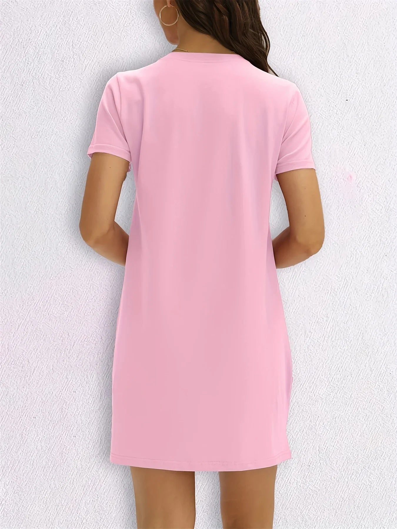 Women's Casual T-Shirt Dress Short Sleeve Round Neck Oversized Y2K
