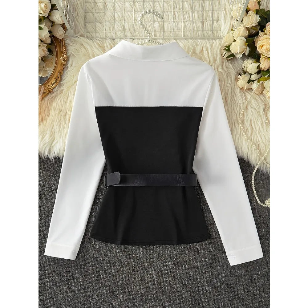 Women's Color Block Layered Shirt