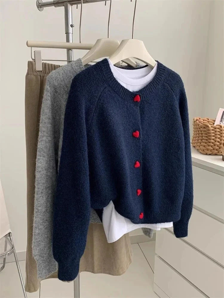Women's Wool Knitted Cardigan - Slim Fit Button-Up Sweater