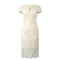 Women's Elegant Floral Embroidery Midi Dress