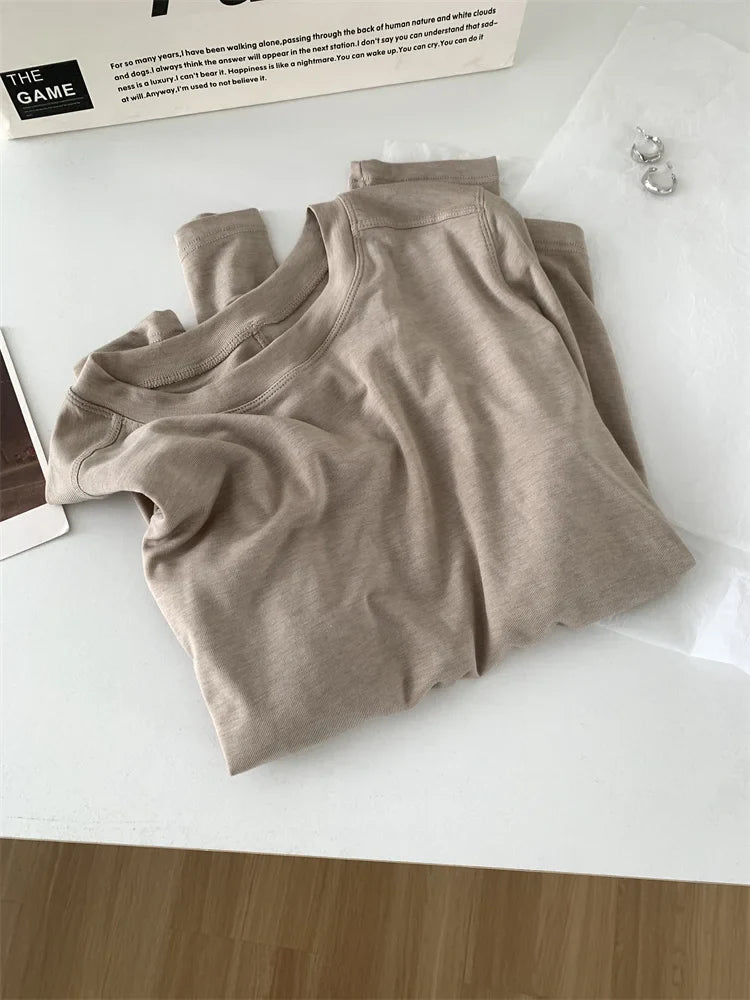 Silk Wool Blend Long Sleeve Top