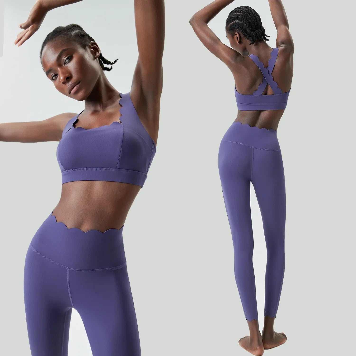 Two-Piece Gym Yoga Set | Women's Slim Fit Breathable Sportswear Suit