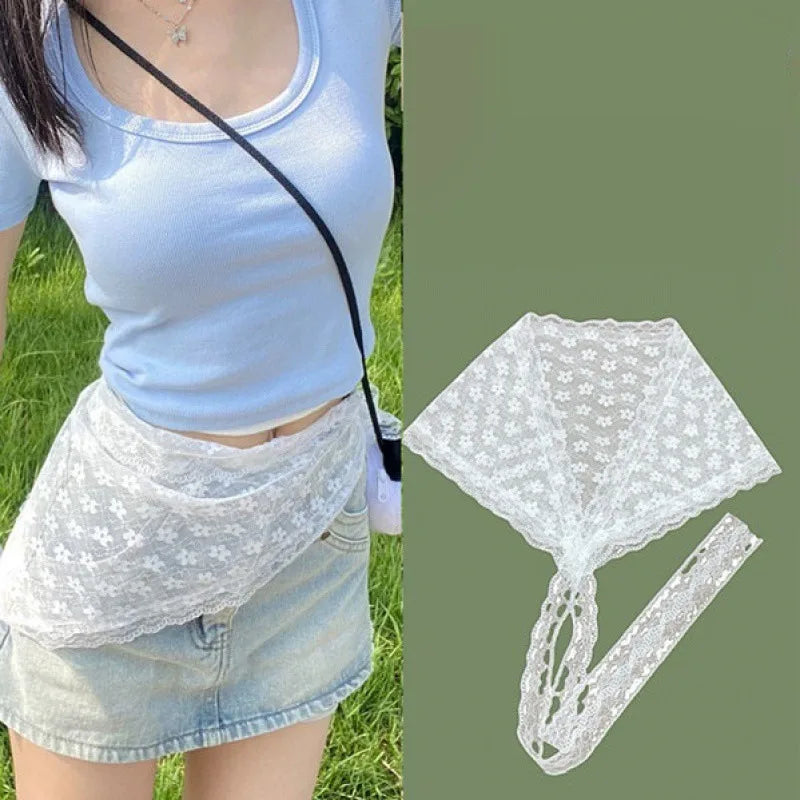 Women's Y2K Lace Layered Wrap Skirt
