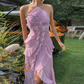 Backless Ankle-Length Camisole Party Dress