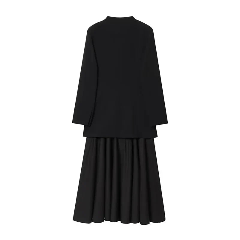 Women Fashion Blazer Dress Long Sleeve Office Chic Dress