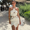 Women's Hollow-Out Halter Mini Beach Dress