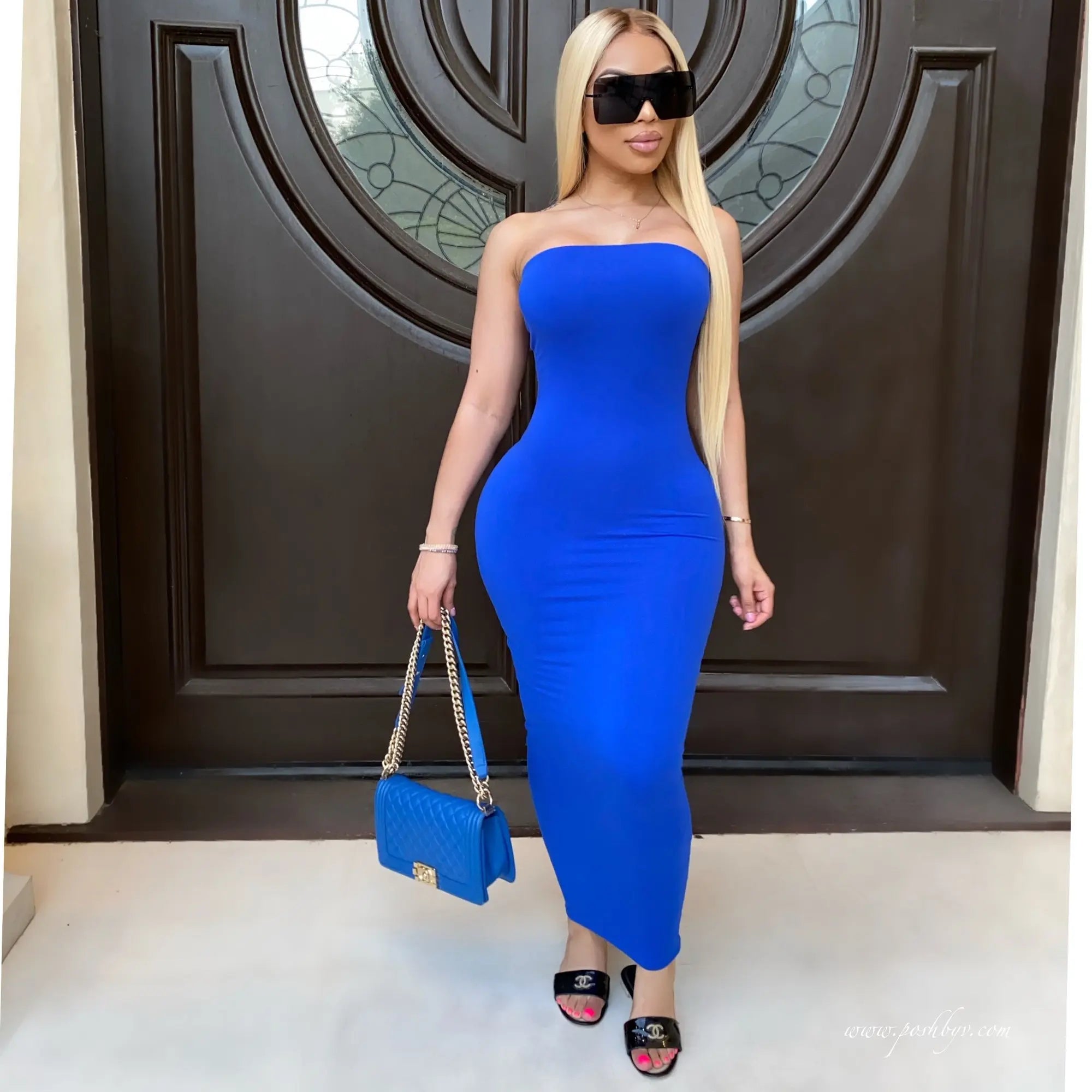 Strapless Chest Wrap Maxi Beach Dress