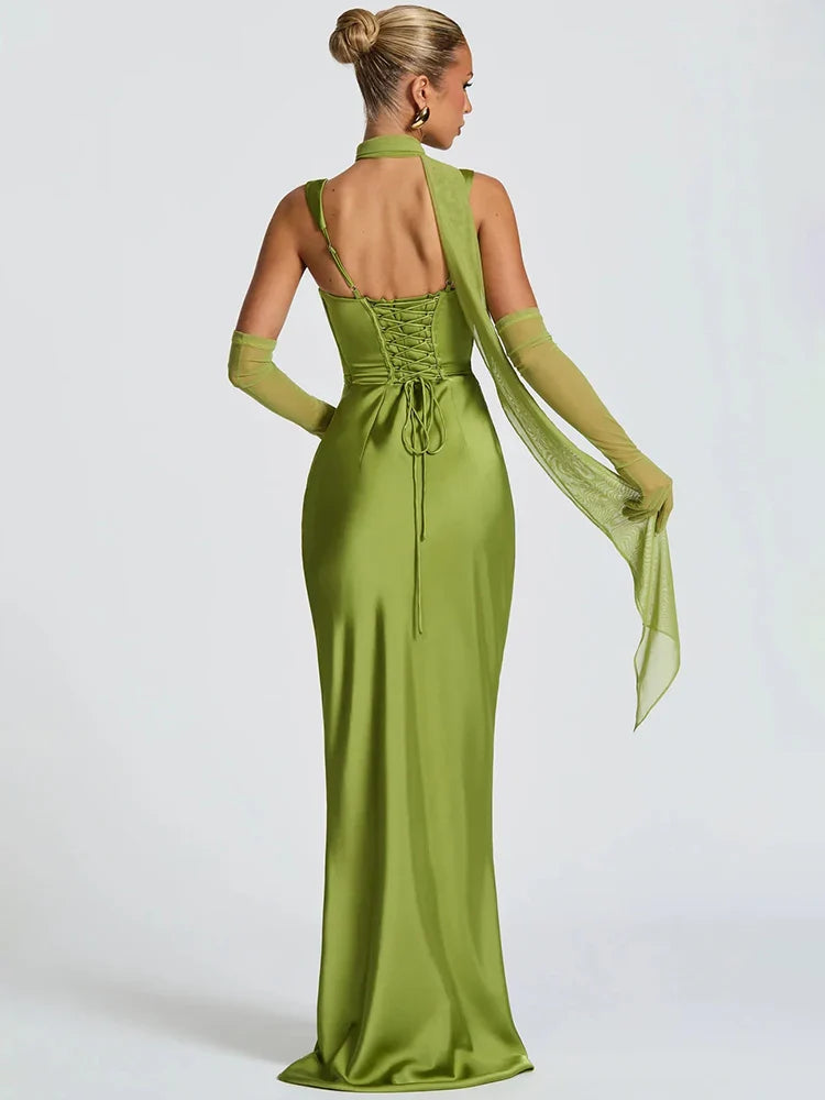 Backless Halter Maxi Dress