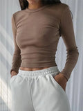 Ribbed Long Sleeve Cropped Top
