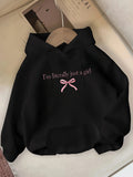Printed Hooded Sweatshirt Drop Sleeve Slim Fit Pullover