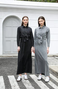 Women Lightweight Denim Wrap Blouse & Slip Dress Set