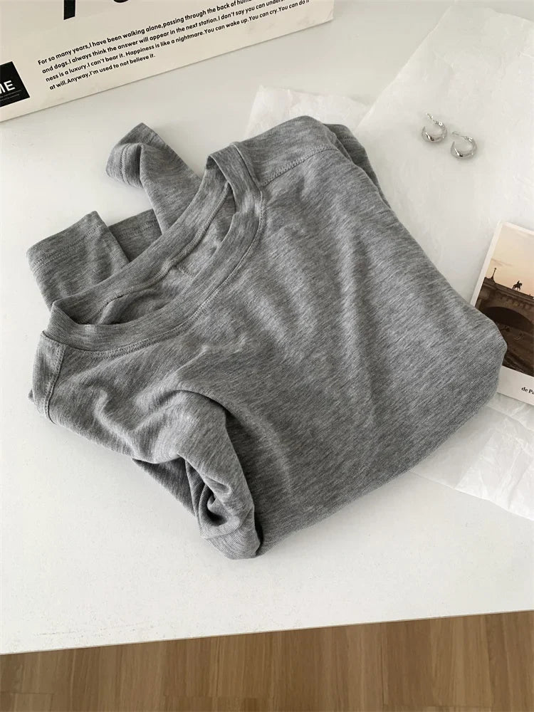 Silk Wool Blend Long Sleeve Top