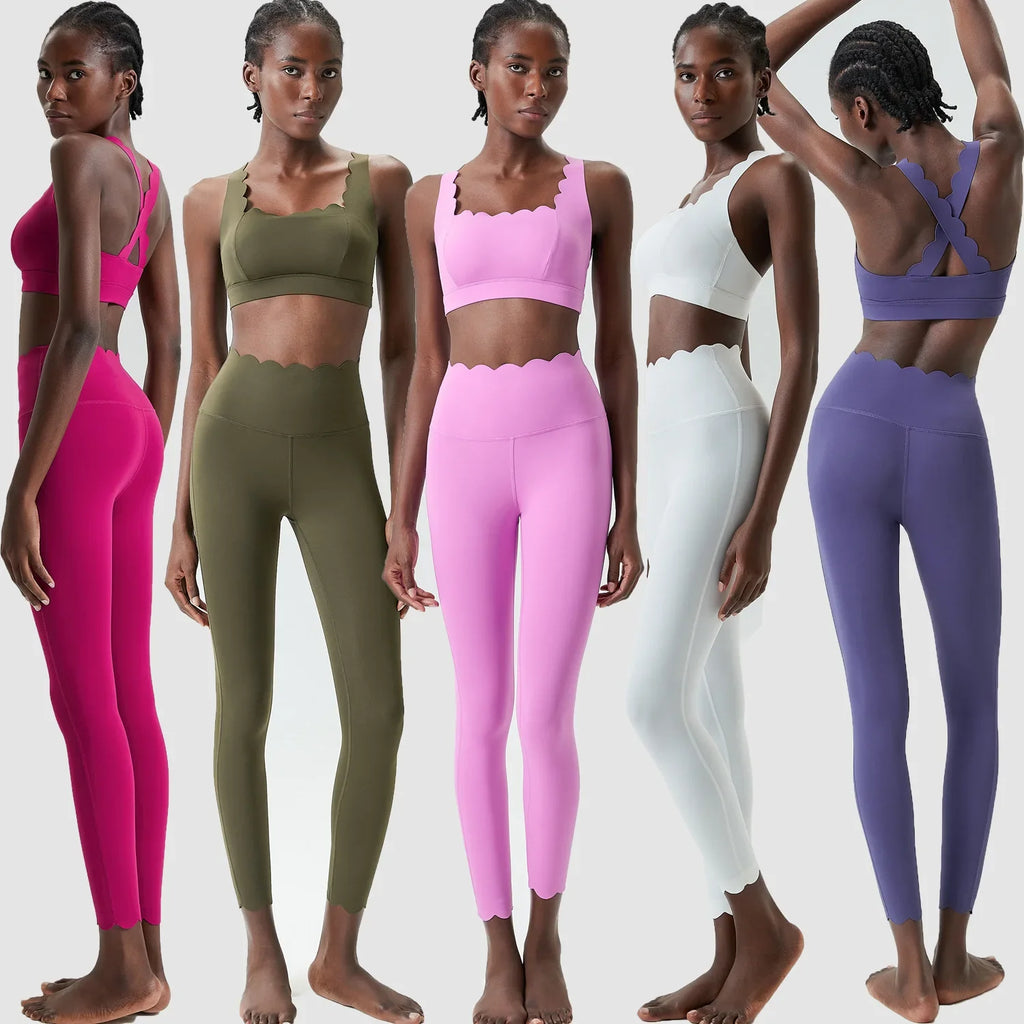 Two-Piece Gym Yoga Set | Women's Slim Fit Breathable Sportswear Suit