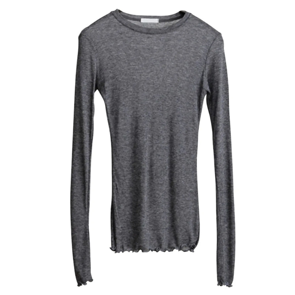 Sexy Sheer Long Sleeve Bodycon Tee