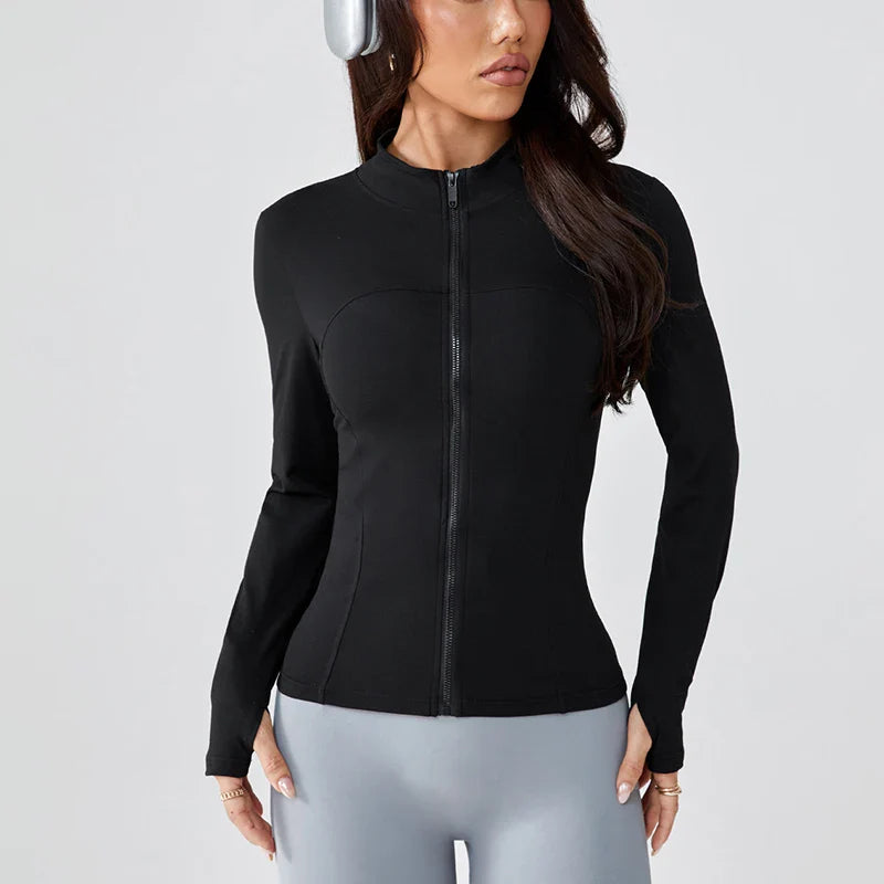 Stand Collar UV Protection Running Jacket | Women's Slim Fit Fitness Cardigan