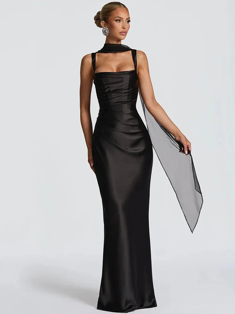 Backless Halter Maxi Dress