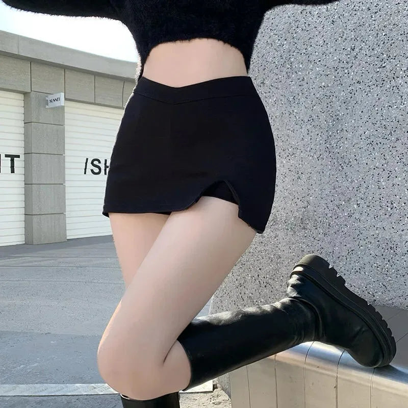 Women's High-Waist Split Mini Skirt