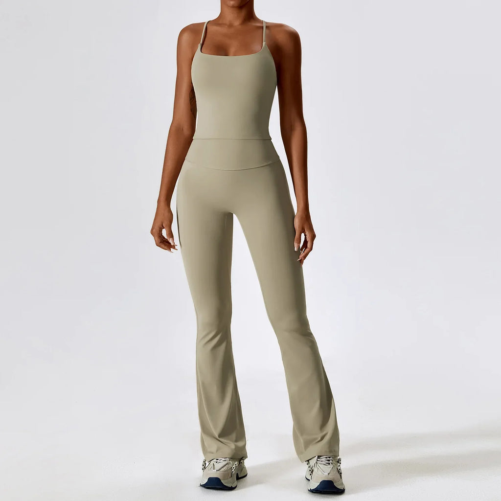 Seamless Yoga Set - Sports Bra, Crop Top & Leggings