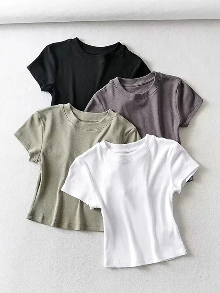 Sexy Slim Fit Short Sleeve Crop Top