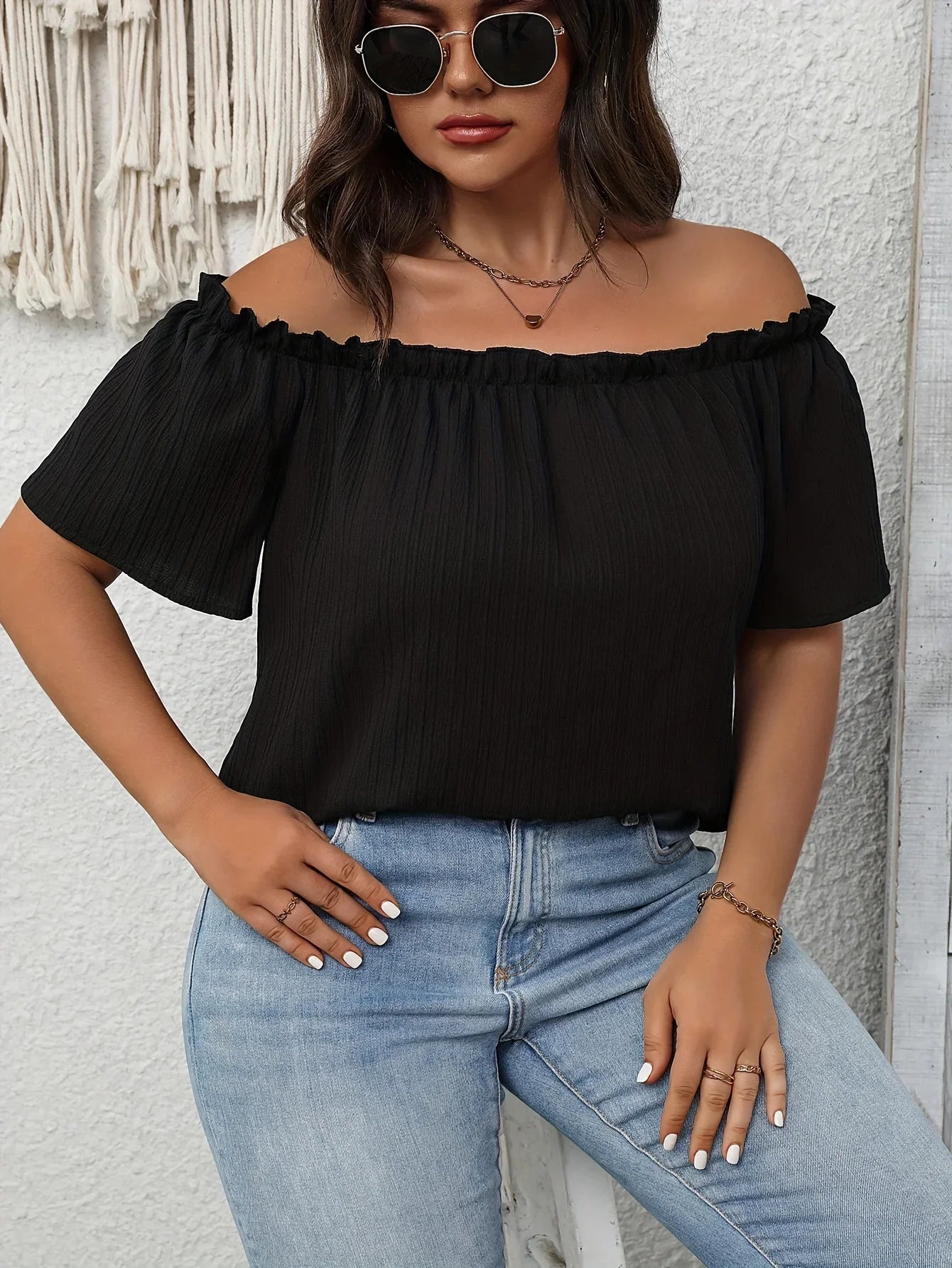 Women's Off-Shoulder Solid Top