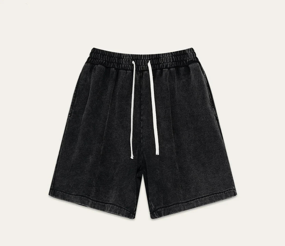 Retro Washed Hip Hop Shorts | Unisex Loose Fit Casual Sports 3/4 Pants