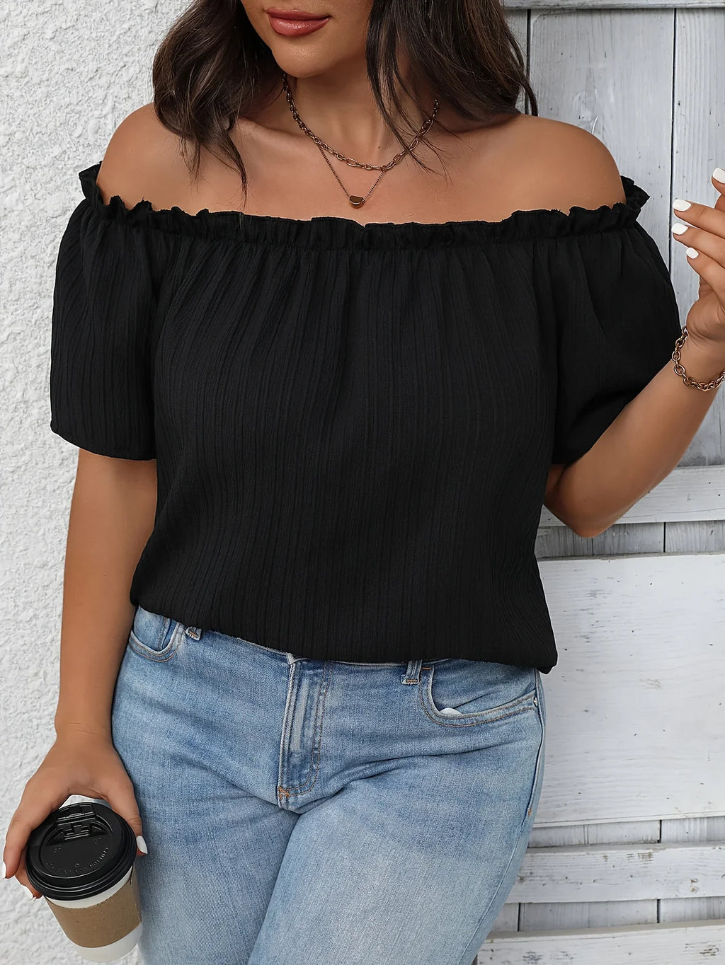 Women's Off-Shoulder Solid Top