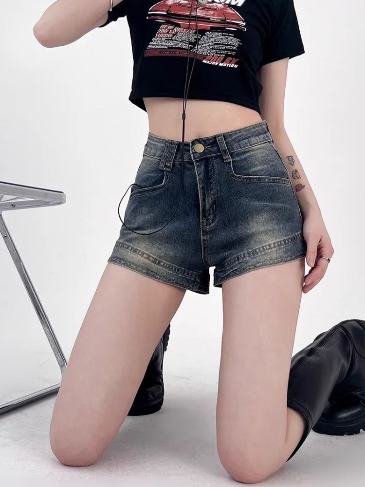 Women's High-Waist Denim Shorts