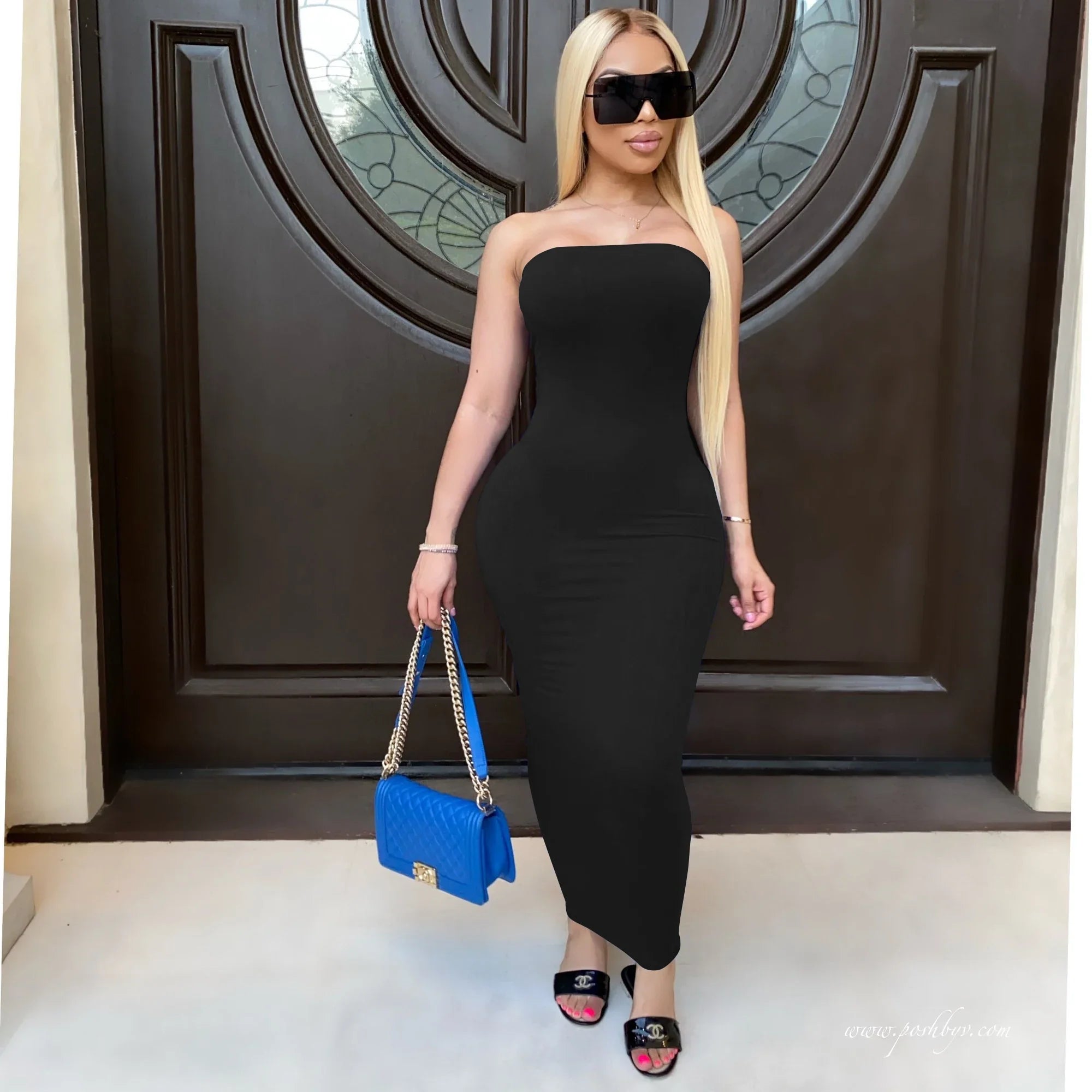 Strapless Chest Wrap Maxi Beach Dress