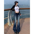 Y2K High Waist Flared Jeans Women Slim Fit Retro Denim Bootcut Pants