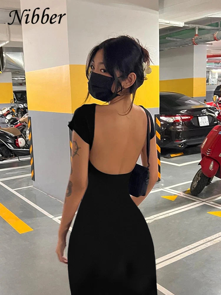 Women's Backless Sleeveless Bodycon Maxi Dress