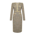 Women's Vintage Tweed Hollow Midi Dress