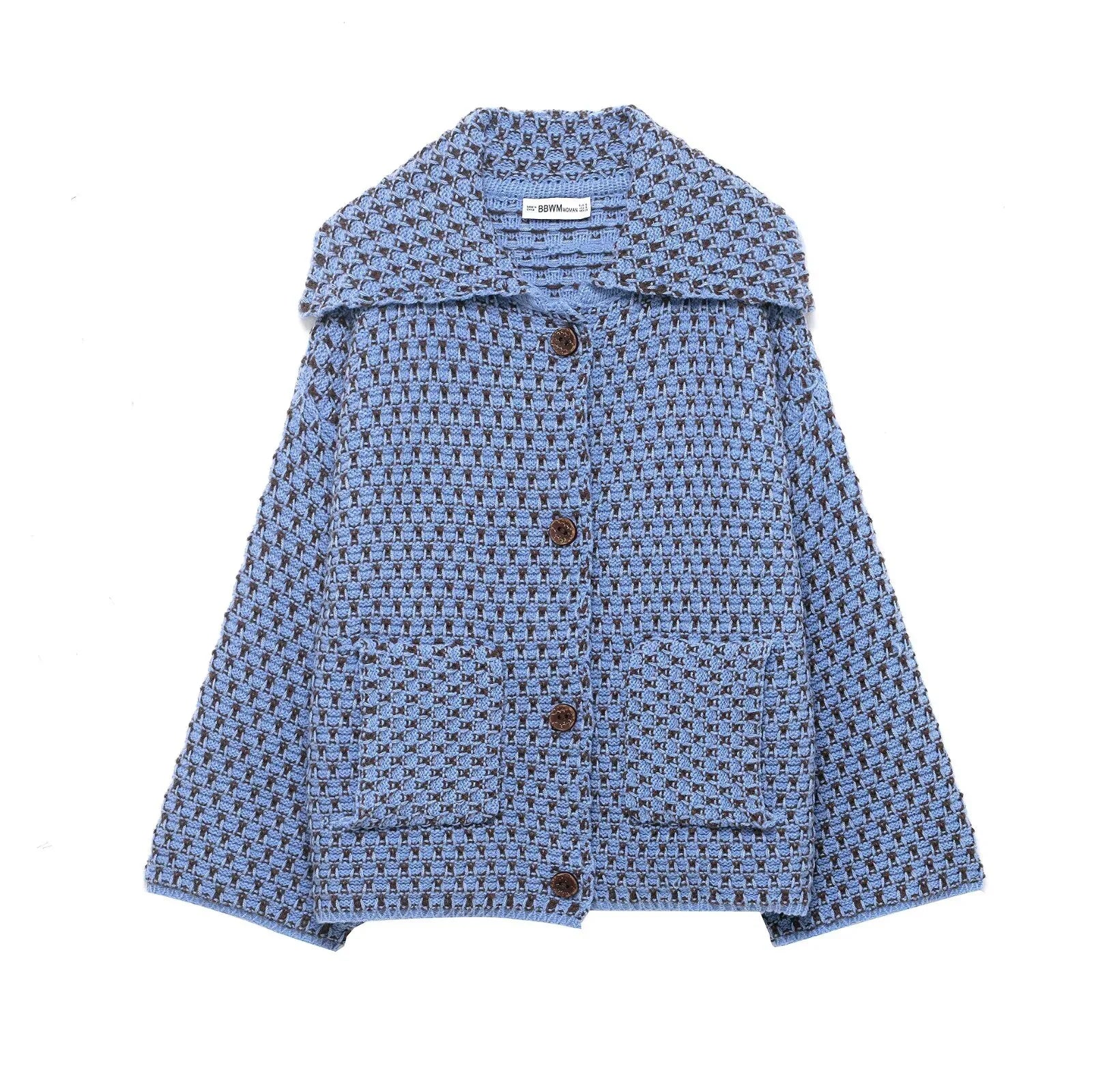 Women's Korean Style Knitted Cardigan - Loose Fit Button-Up Jacket